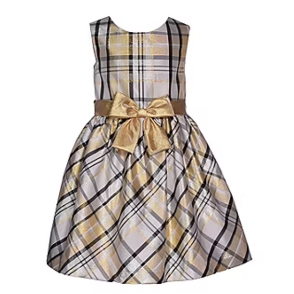 Bonnie Jean Other - Bonnie Jean Gold Plaid Formal Dress, Size 6